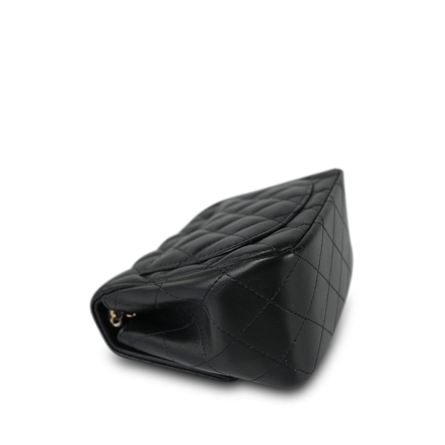 21P Black Lambskin Quilted Mini Square Flap LGHW