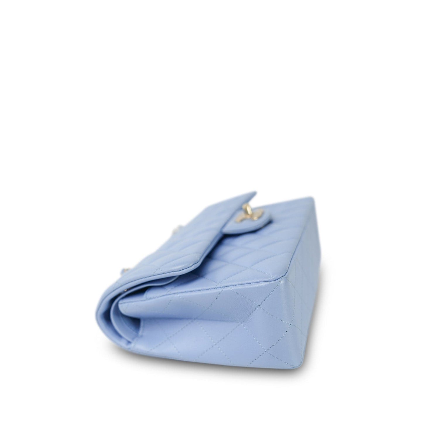 21C Sky Blue Lambskin Quilted Classic Flap Small Light Gold Hardware