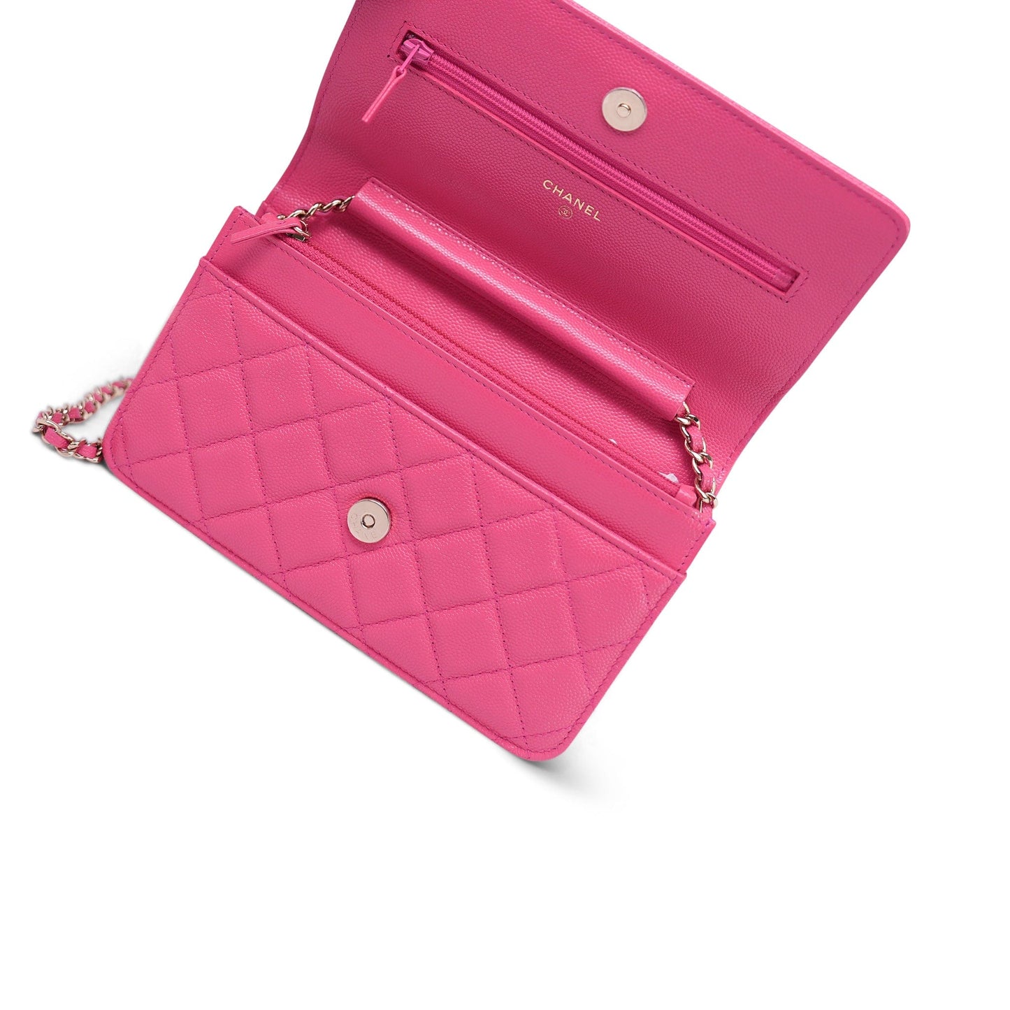 20K Pink Caviar Quilted Wallet on Chain WOC LGHW