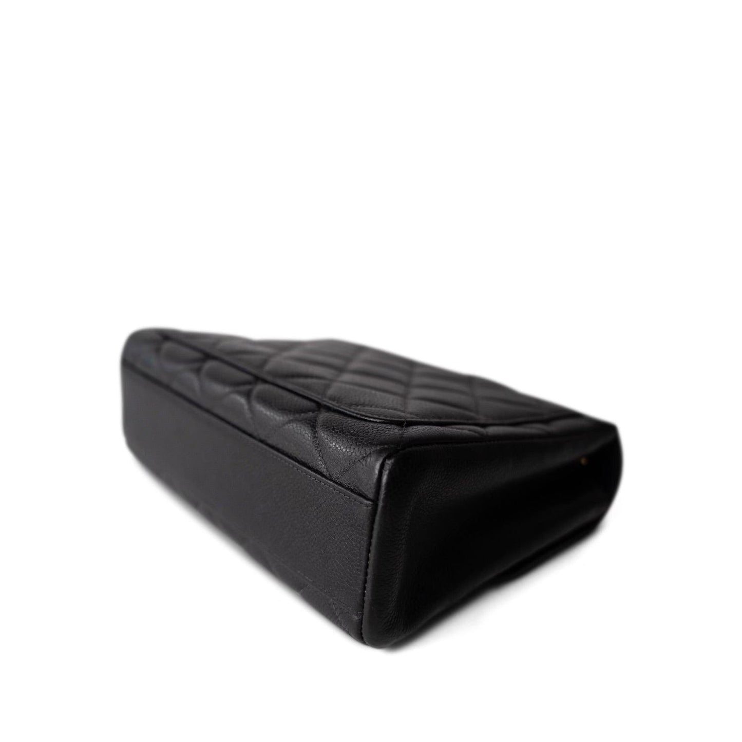 Vintage Black Caviar Quilted Square Flap Gold Hardware