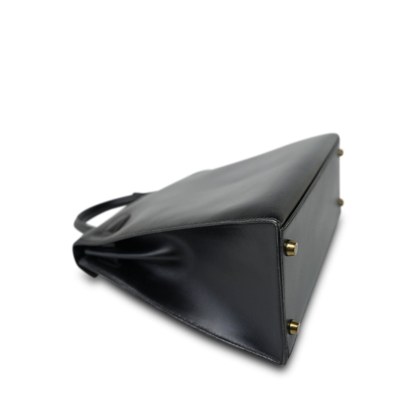 Vintage Kelly 28 Black Box Calfskin Gold Plated