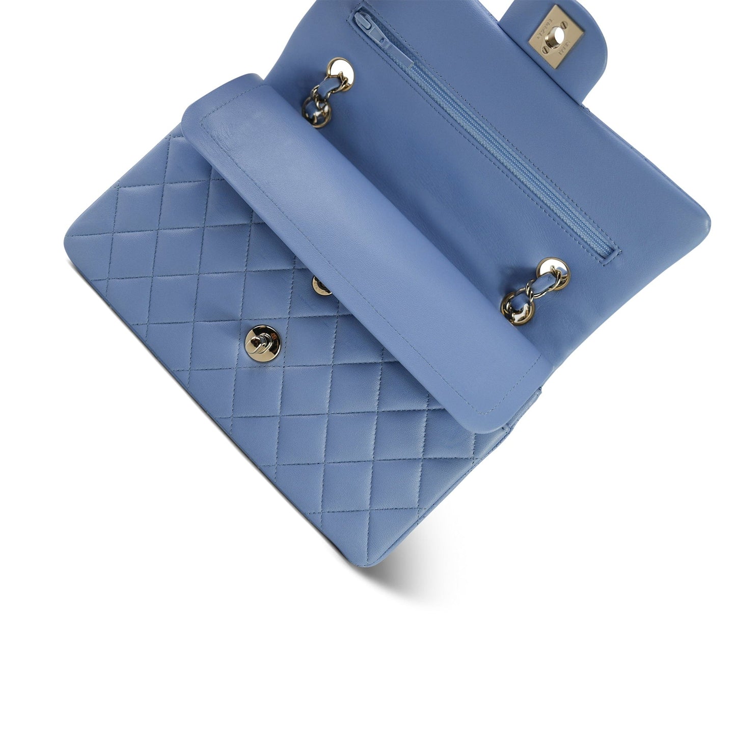 21C Blue Lambskin Quilted Classic Flap Small LGHW