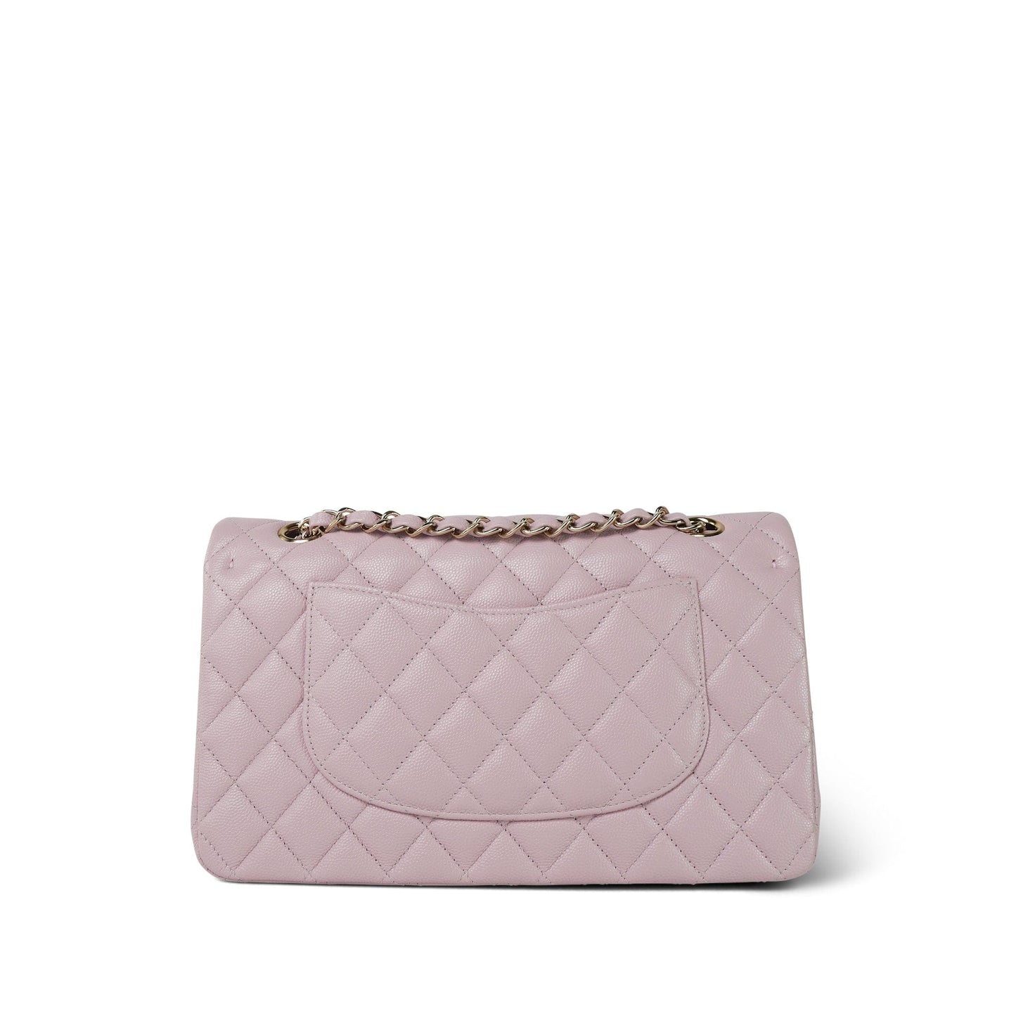 21S Light Pink Caviar Quilted Classic Flap Medium Light Gold Hardware