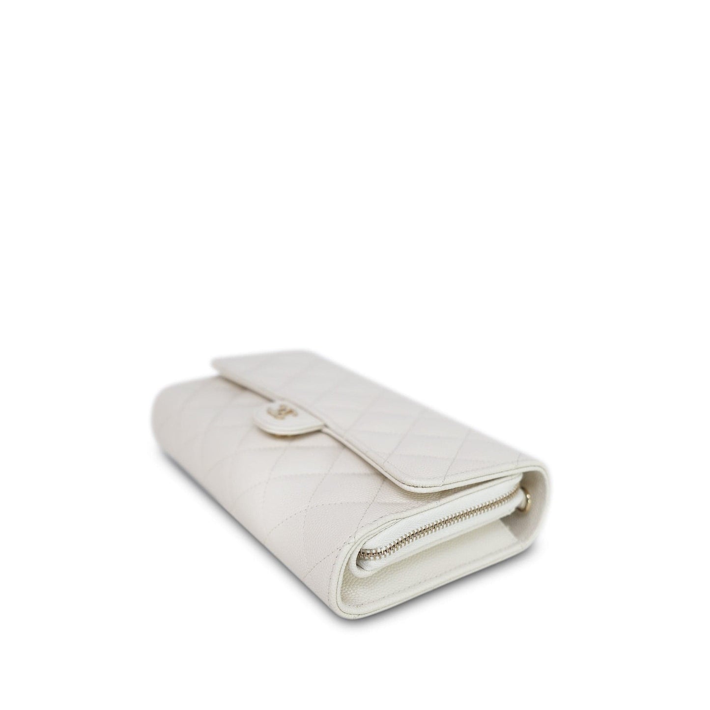 White Caviar Quilted Phone Holder Wallet On Chain LGHW