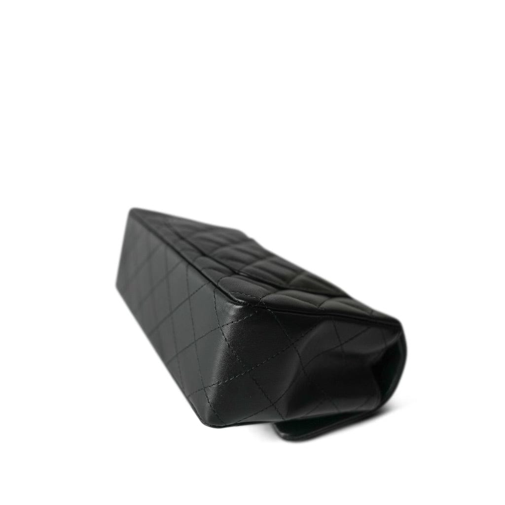 22A Black Lambskin Quilted Mini Rectangular Flap LGHW