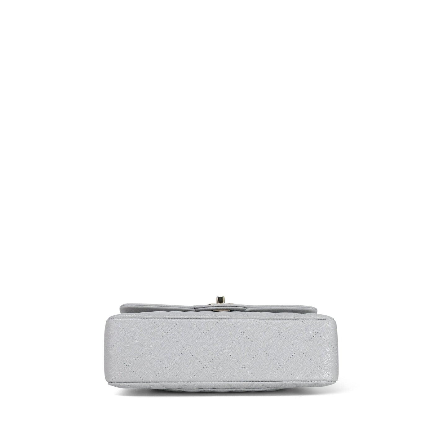 21A Grey Caviar Quilted Classic Flap Small Light Gold Hardware