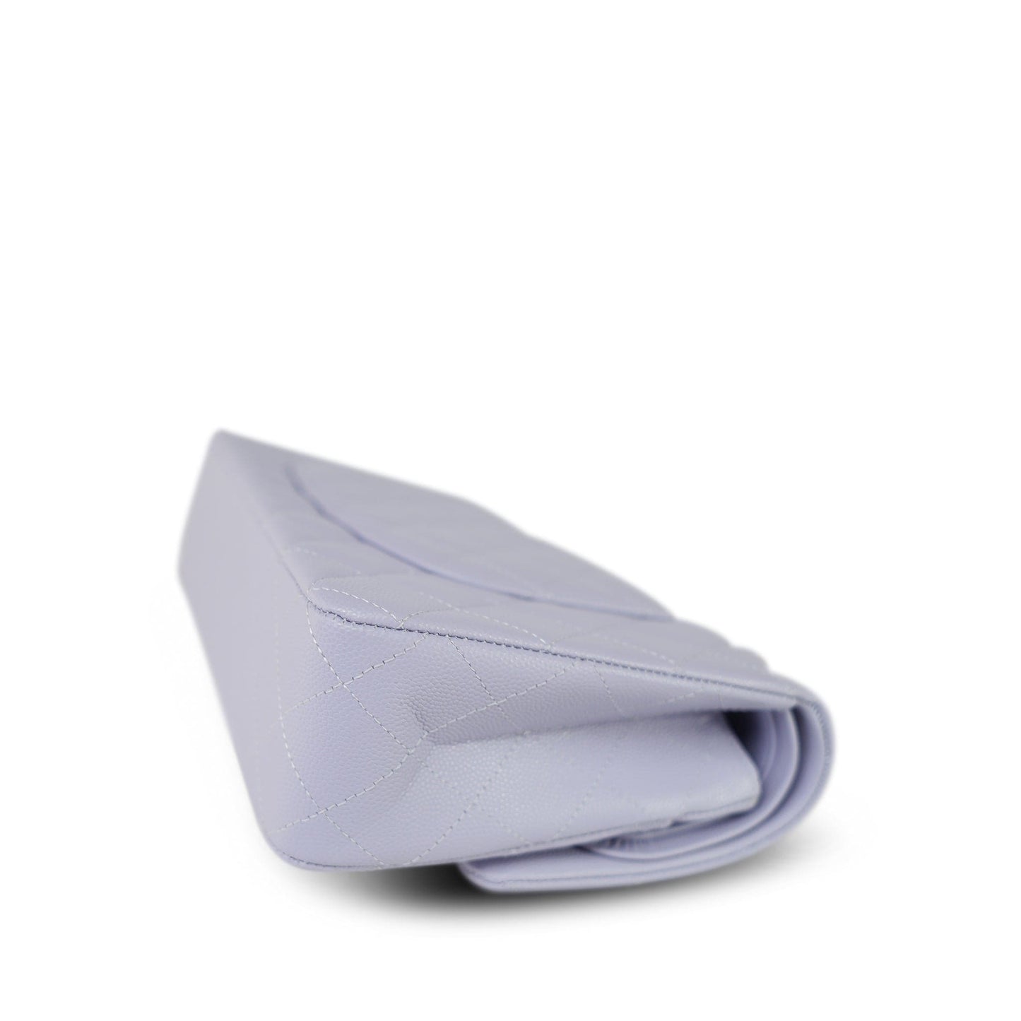 21K Light Purple/ Lilac Caviar Quilted Classic Flap Medium Silver Hardware