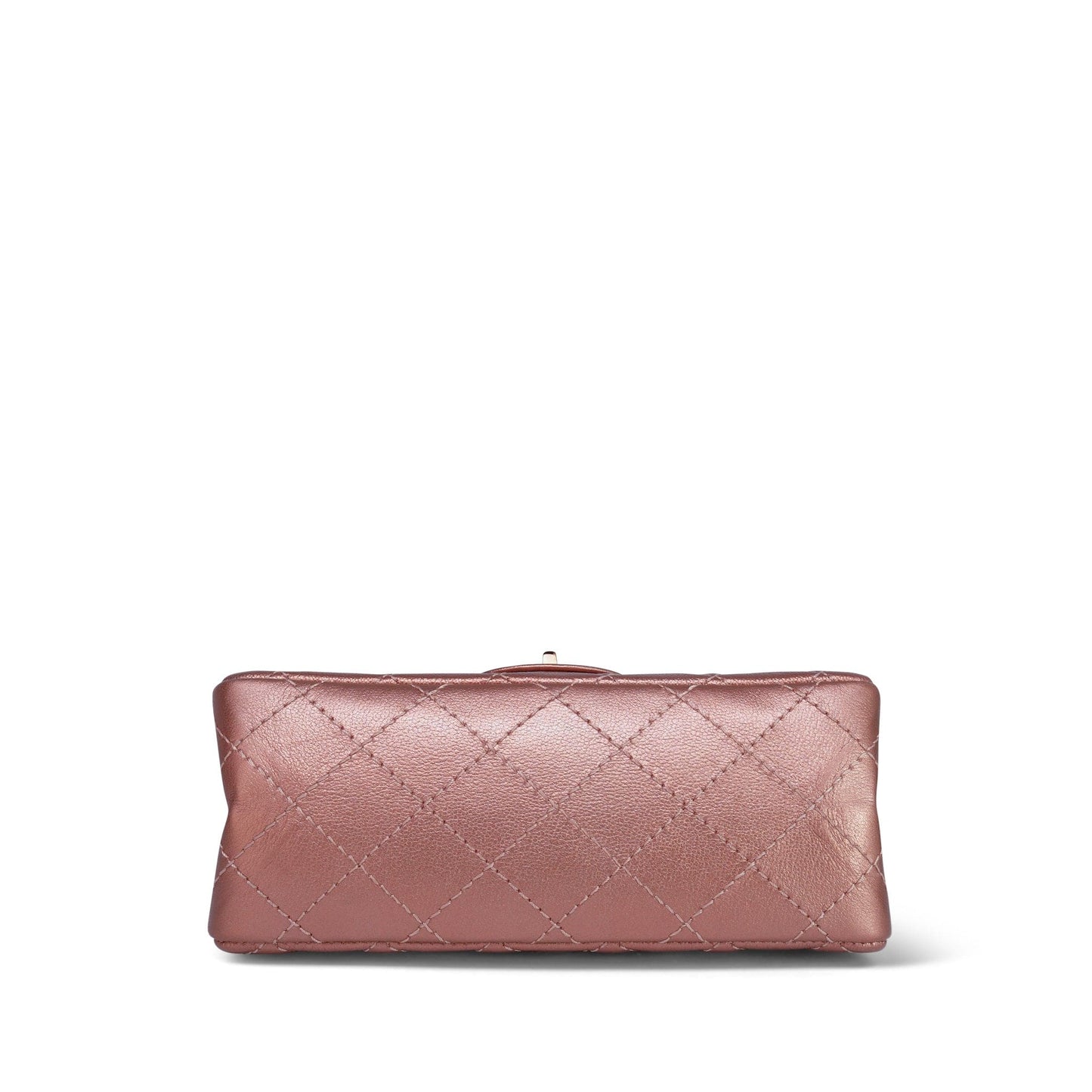 21A Rose Gold Grained Calfskin Quilted Mini Reissue 2.55 Flap Bag