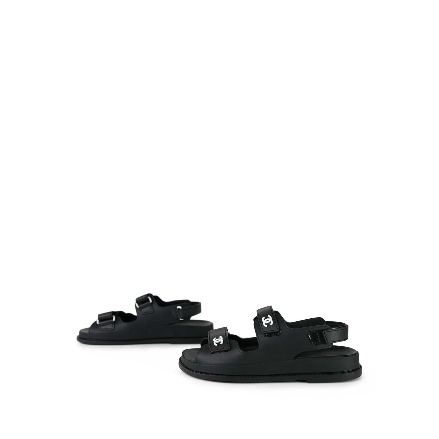 20C Black Rubber CC Velcro Strap Sandals Size 40