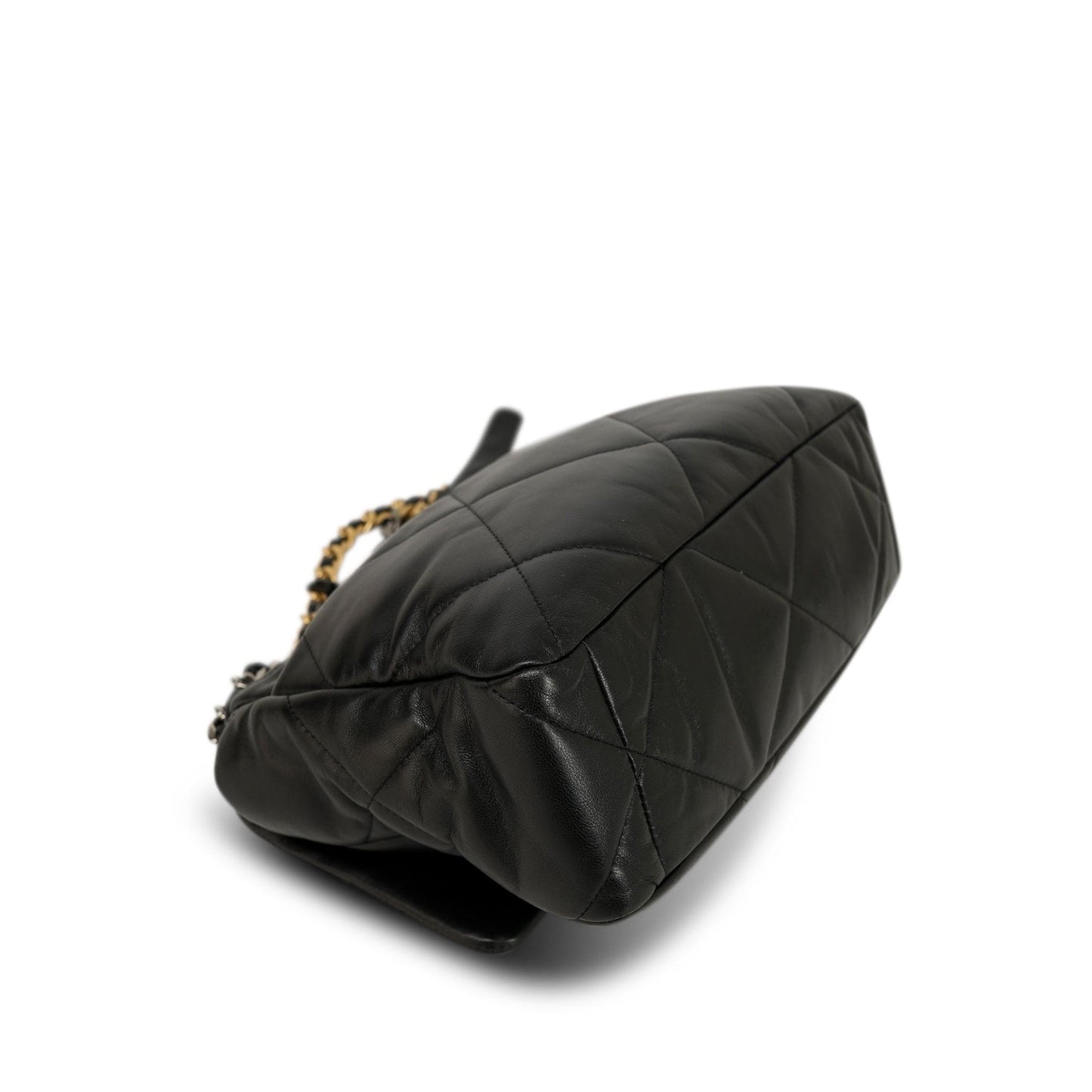 20B Black Lambskin Quilted 19 Flap Medium/Large MHW