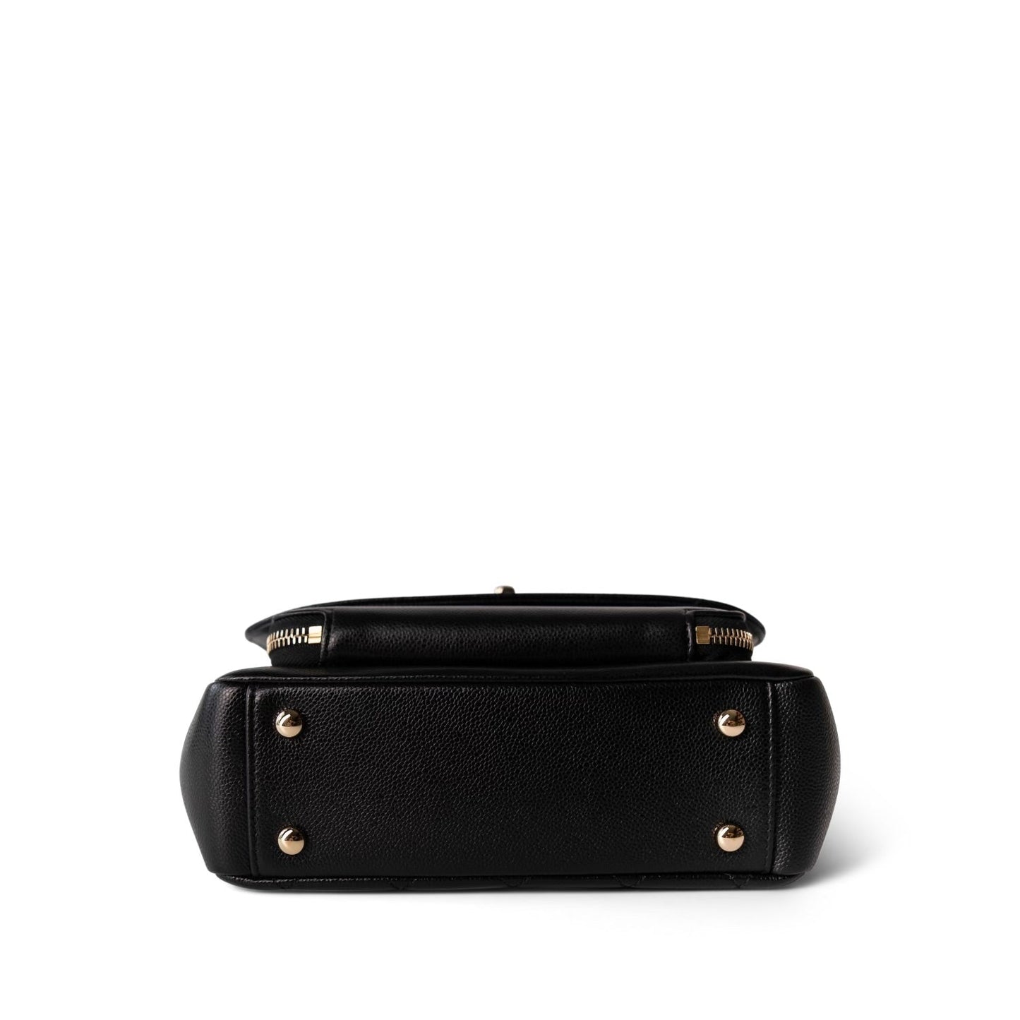 21B Black Caviar Quilted Business Affinity Flap Medium Light Gold Hardware