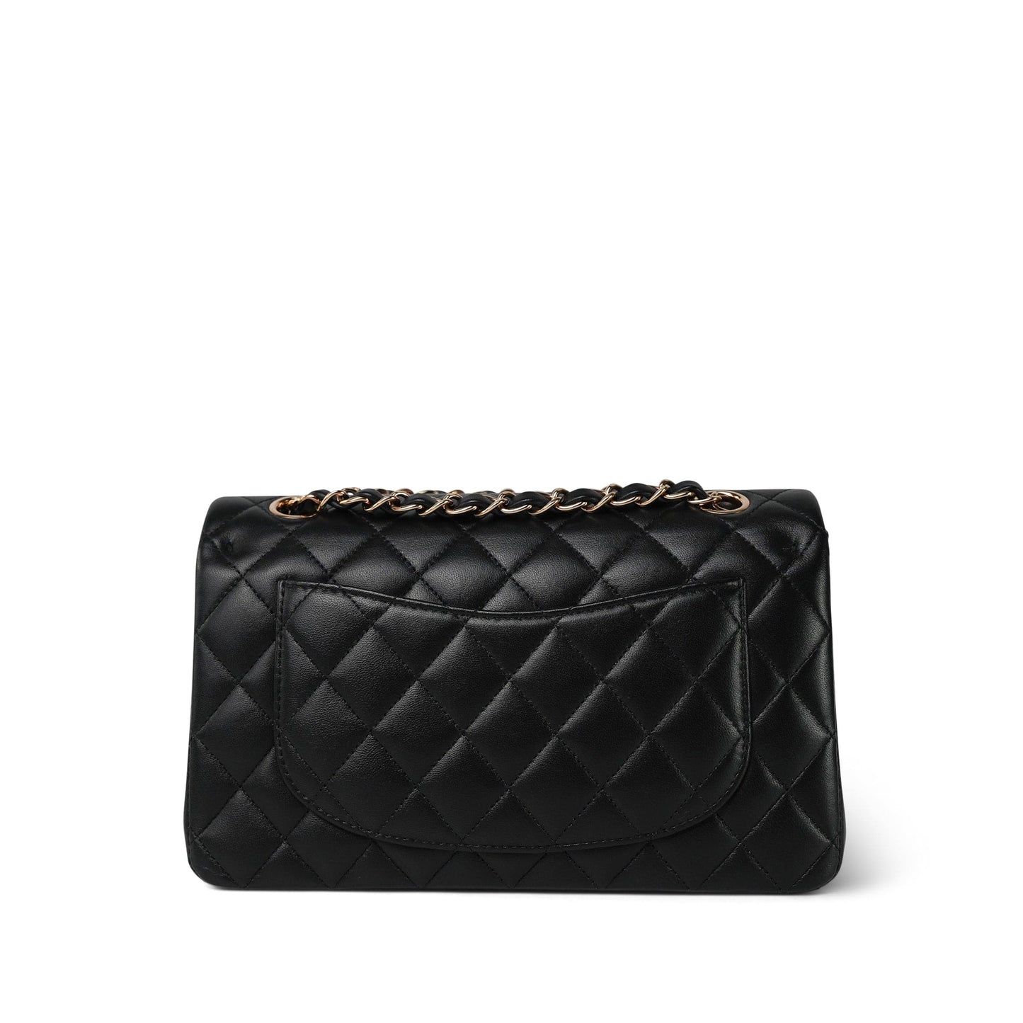 21B Black Lambskin Quilted Classic Flap Small Rose Gold Hardware