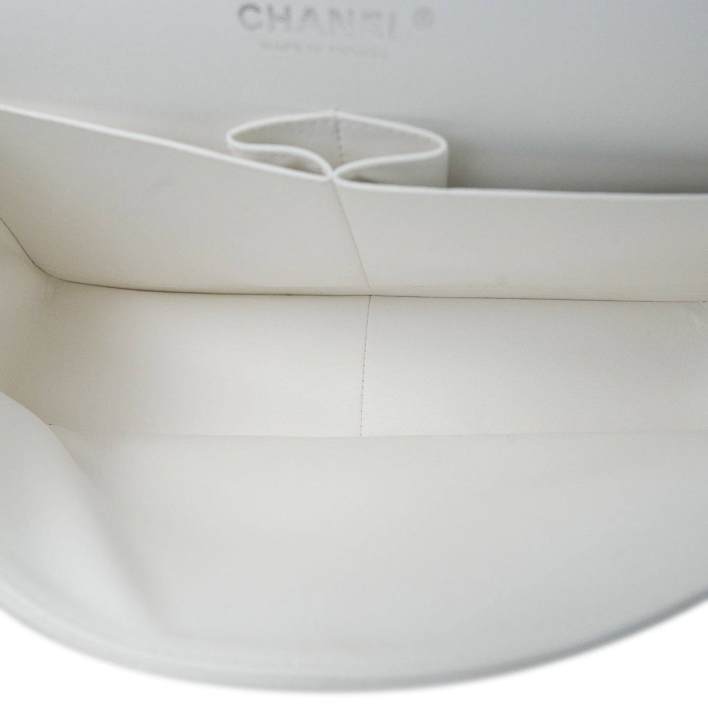 21S White Caviar Quilted Jumbo Classic Flap Silver Hardware