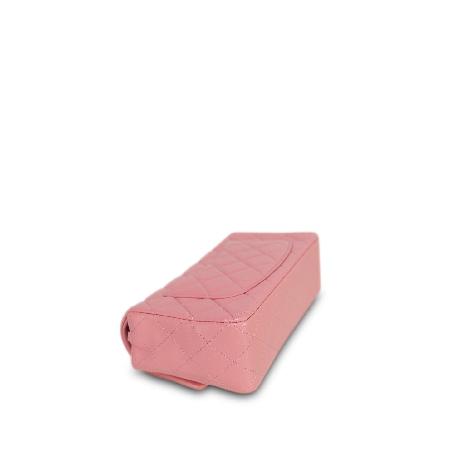 19s Pink Lambskin Quilted Mini Rectangular Flap Aged Gold Hardware