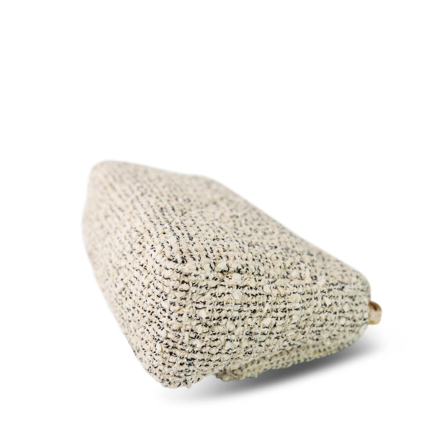 21S Ecru Black & White Tweed Quilted Small 19 Flap Mixed Hardware