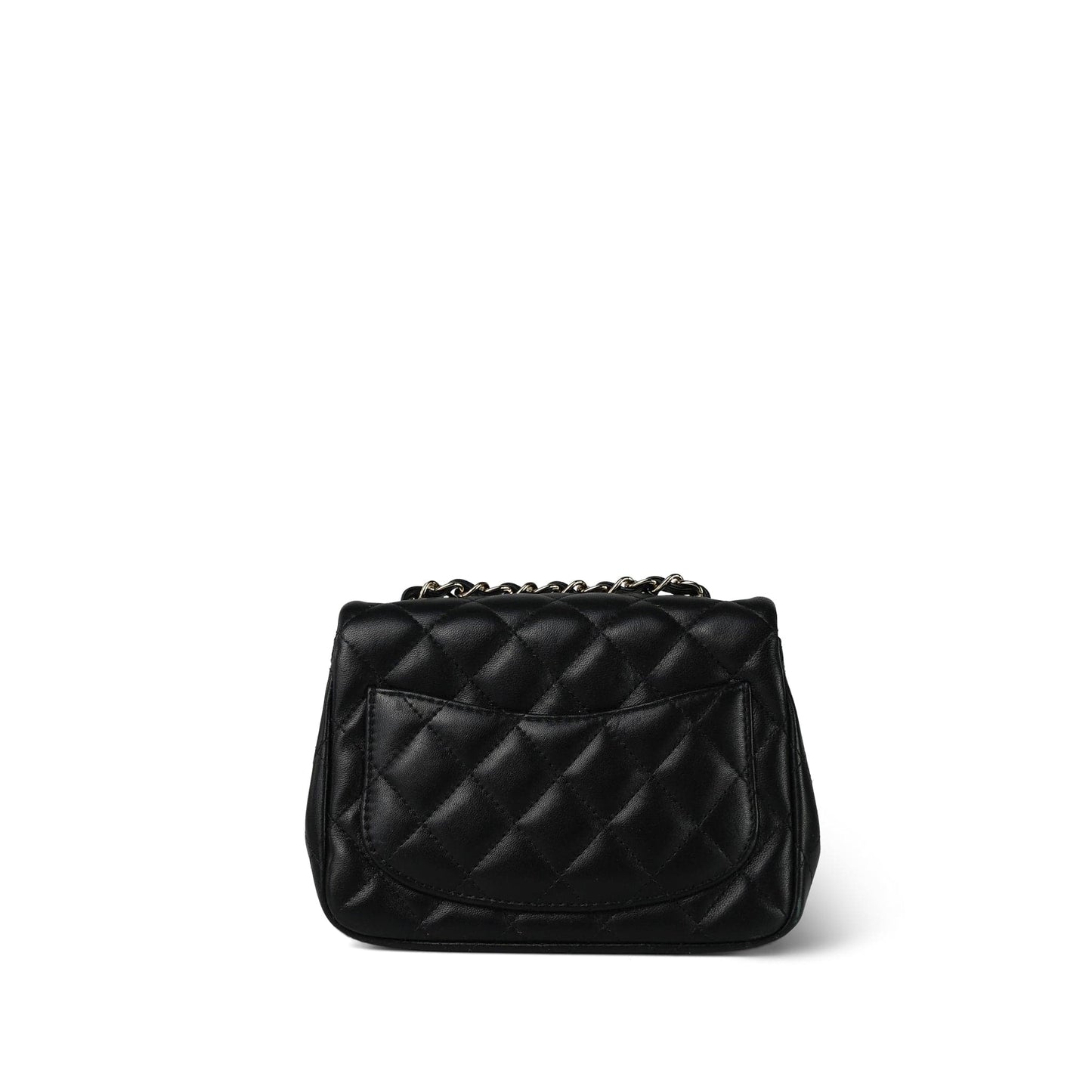 21P Black Lambskin Quilted Mini Square Flap LGHW