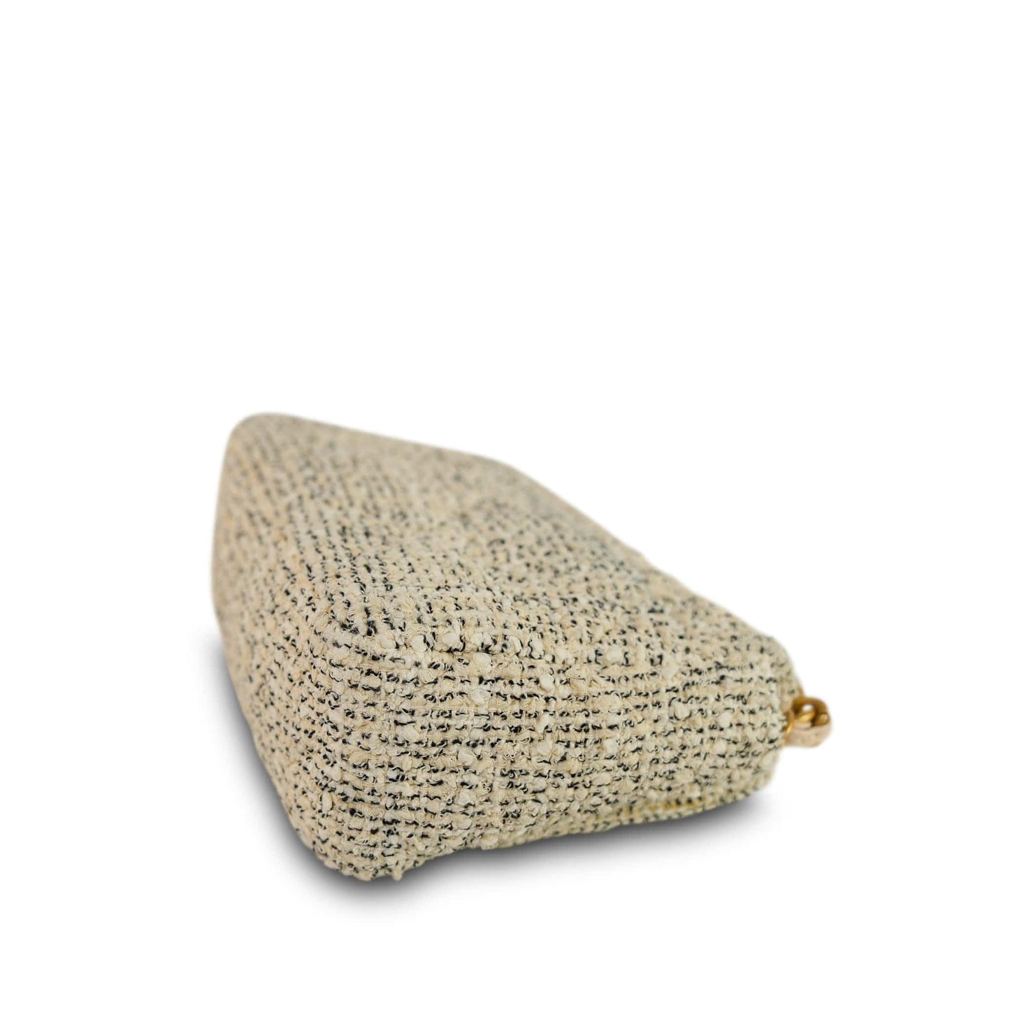 21S Ecru Black & White Tweed Quilted Small 19 Flap MHW