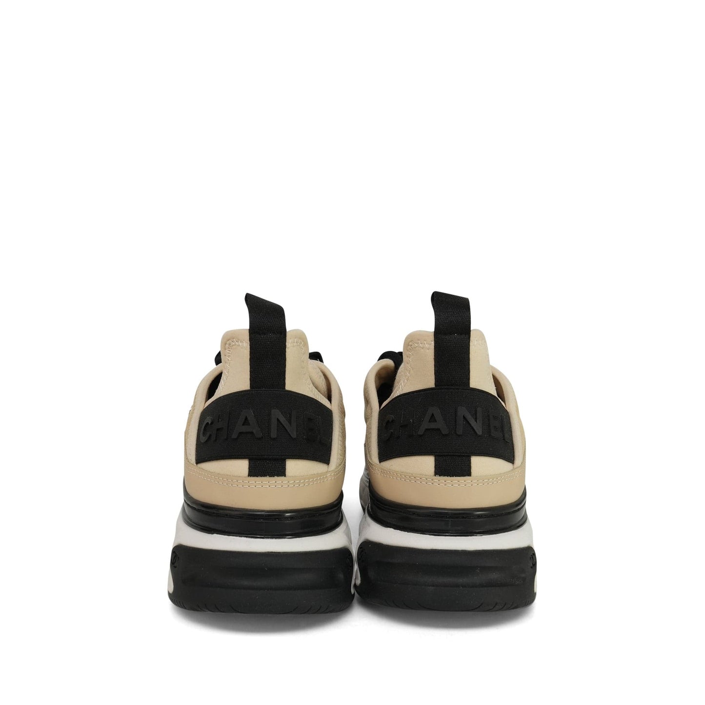 20C Beige Black Fabric/Calfskin/Suede CC Sneaker Size 39