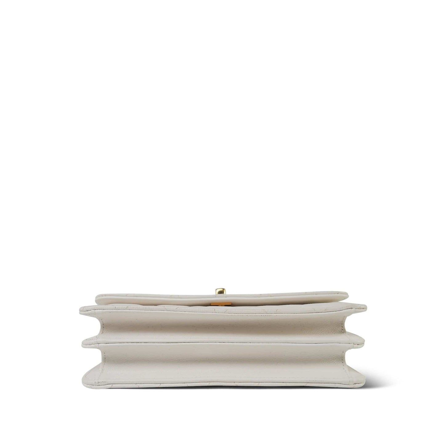 White Caviar Quilted Flap Charm Wallet On Chain WOC Gold Hardware