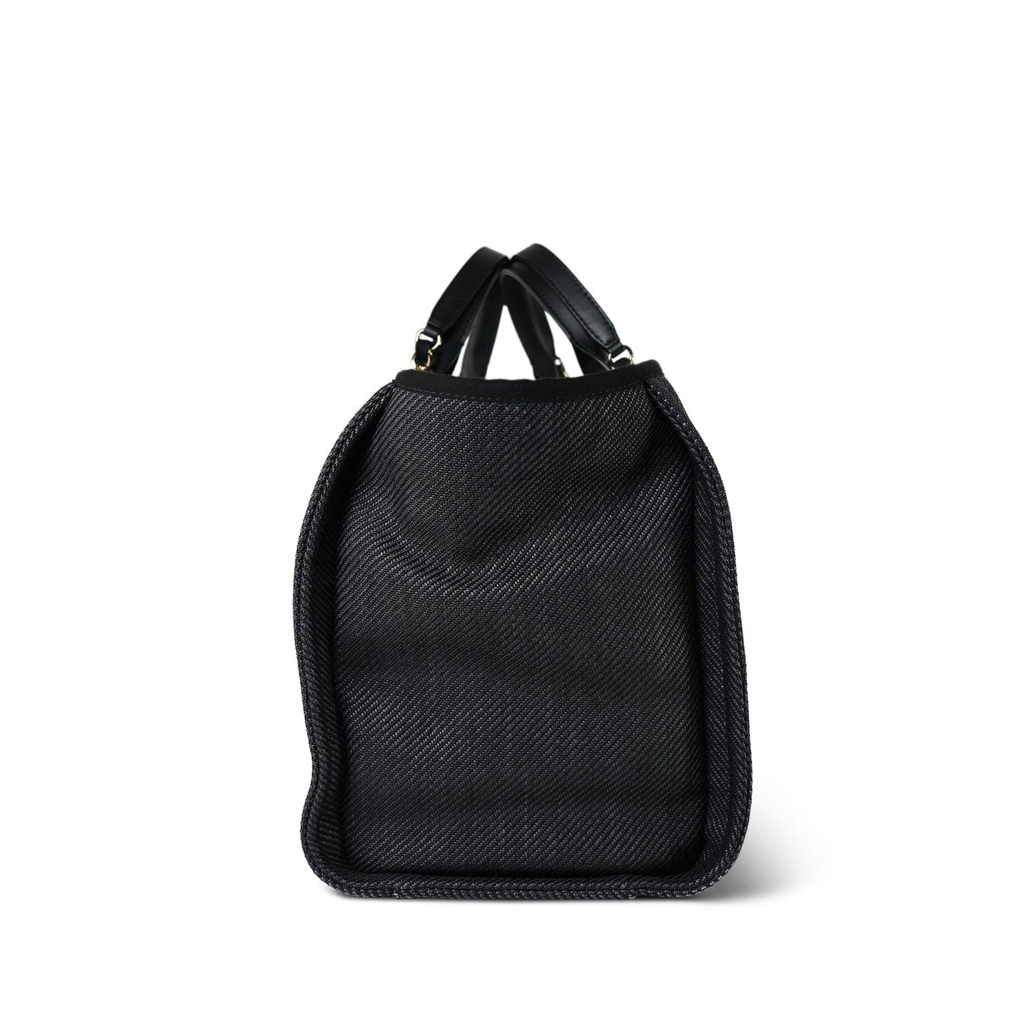 20A Black Mixed Fibers Medium Deauville Tote Light Gold Hardware