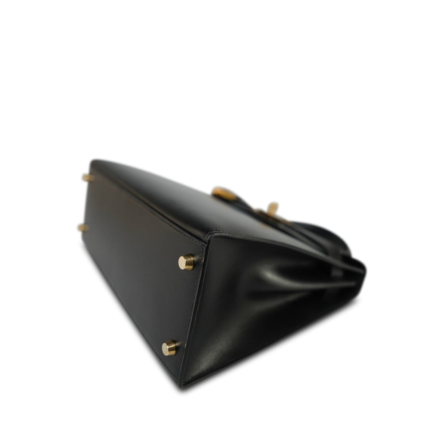 Vintage Kelly Sellier 28 Black Box Calfskin Gold Plated (Y) Stamp