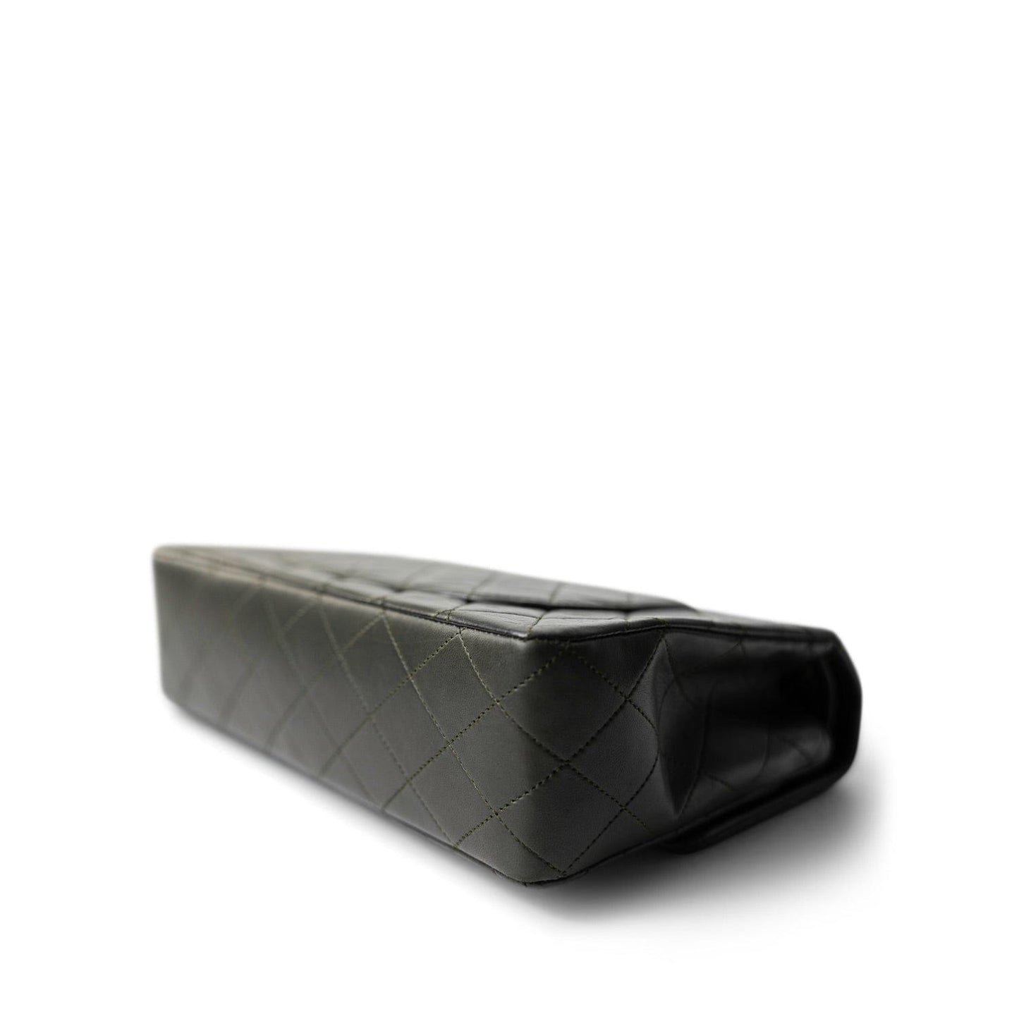 Vintage Green/Grey Lambskin Quilted Classic Flap Medium GHW