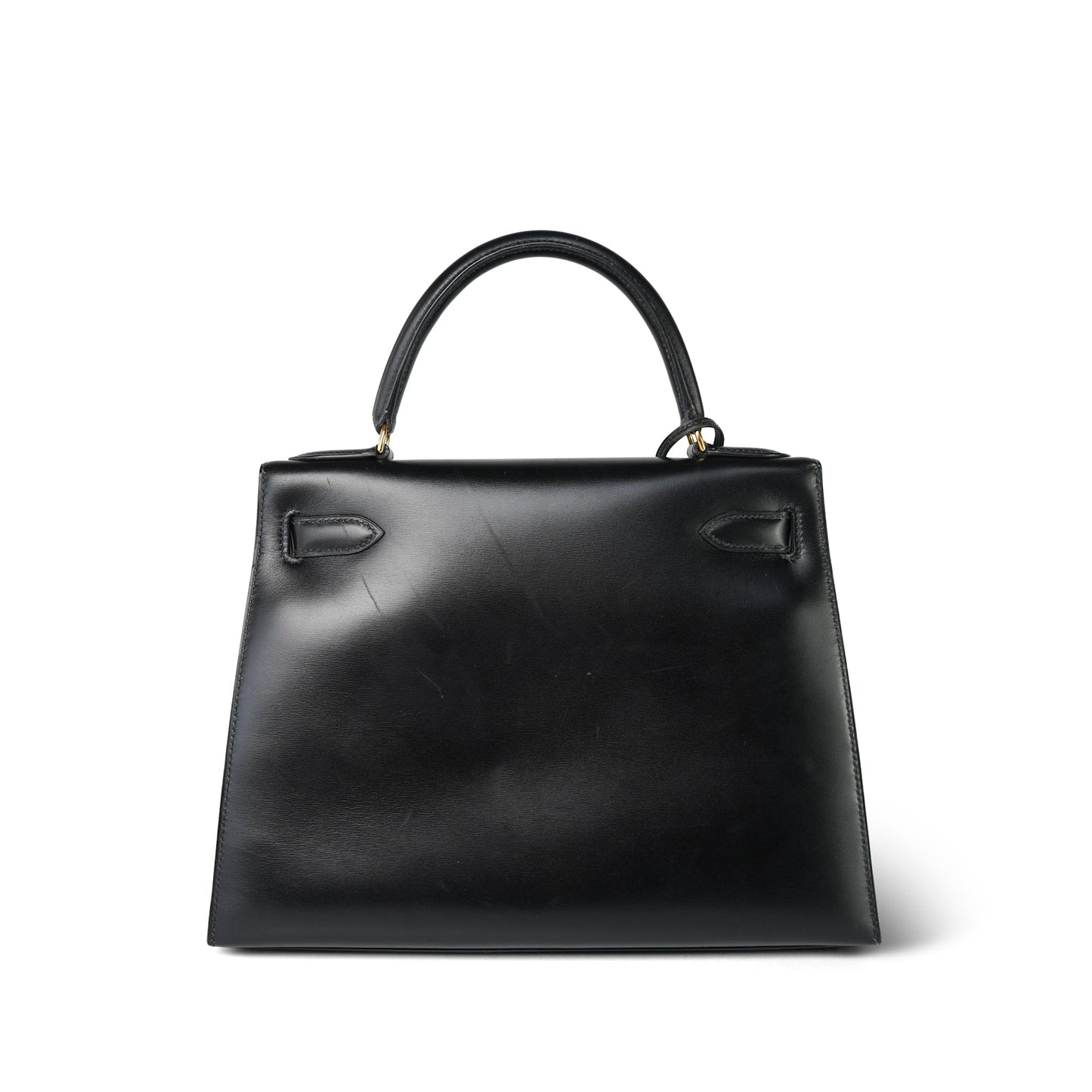 Vintage Kelly 28 Black Box Calfskin Gold Plated