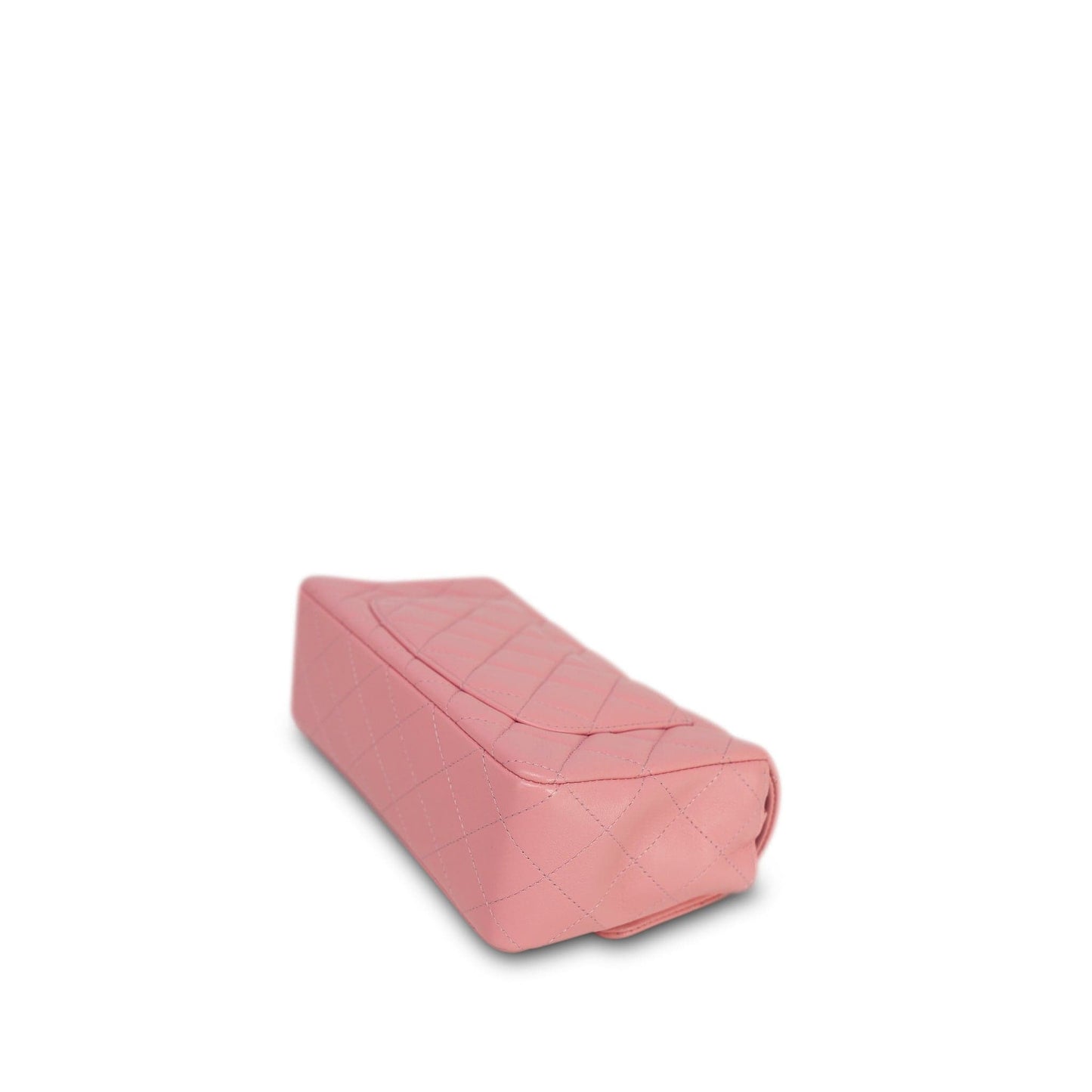 19s Pink Lambskin Quilted Mini Rectangular Flap Aged Gold Hardware