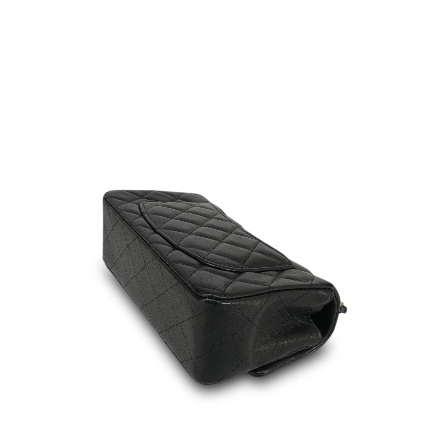 22A Black Lambskin Quilted Mini Rectangular Flap LGHW