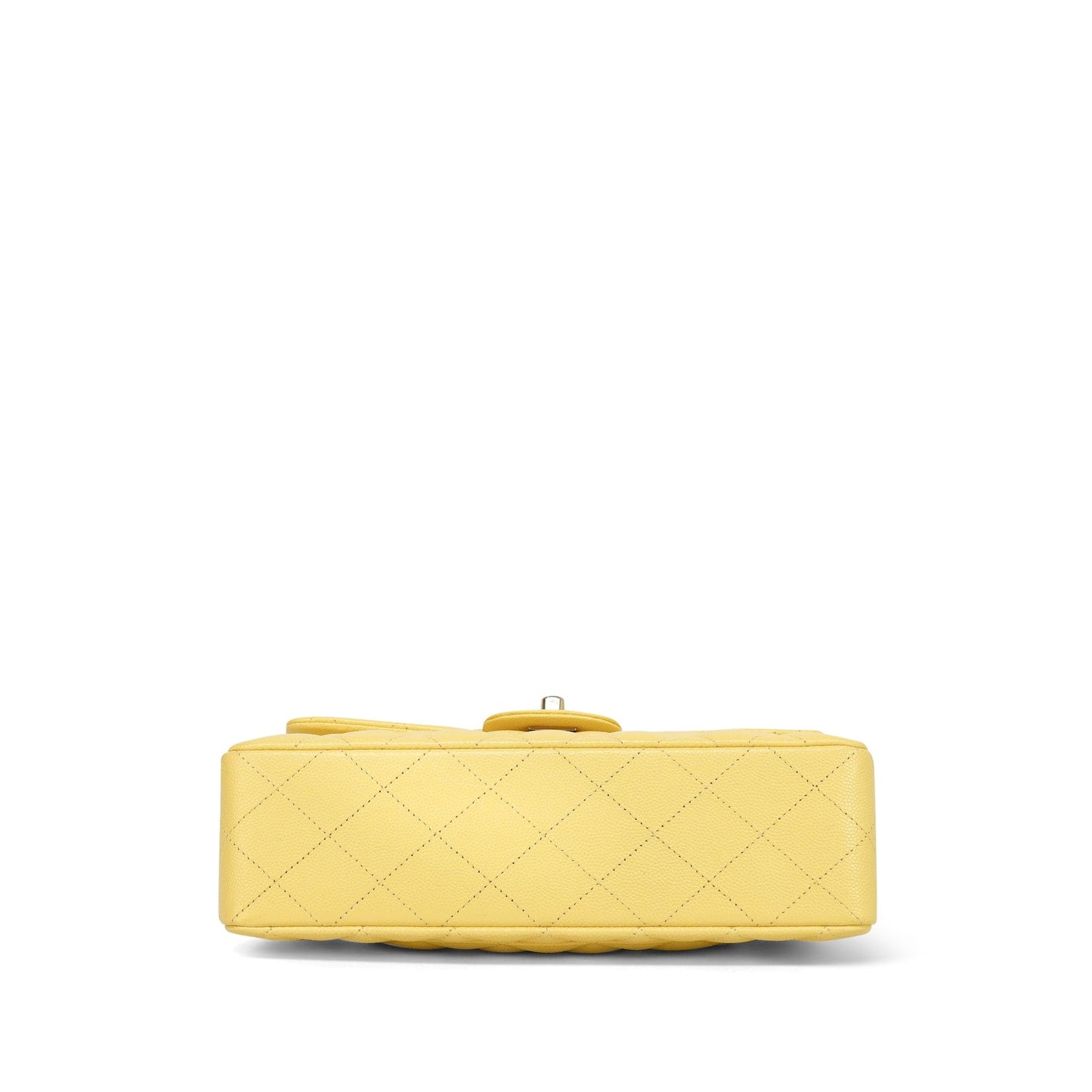 21P Yellow Caviar Quilted Classic Flap Small LGHW