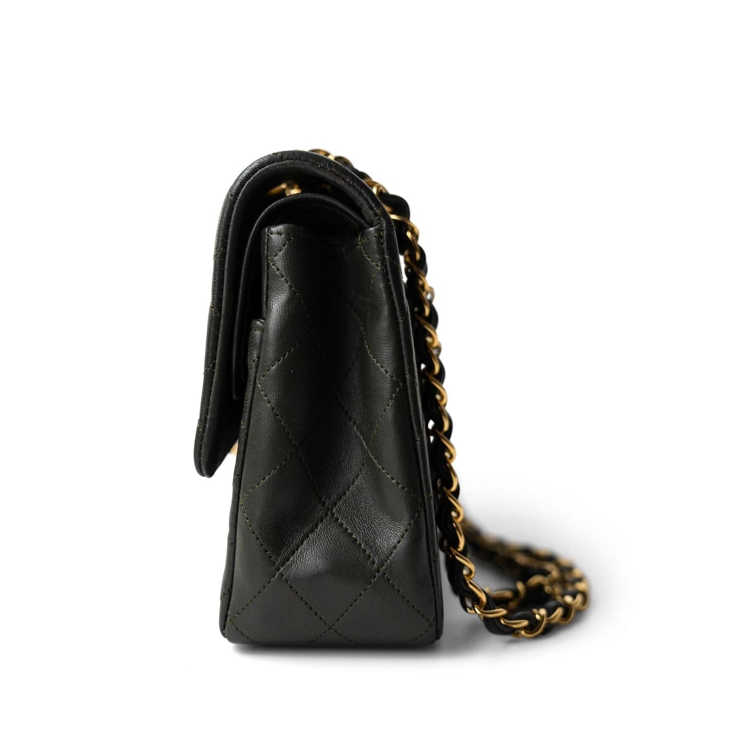 Vintage Green/Grey Lambskin Quilted Classic Flap Medium GHW