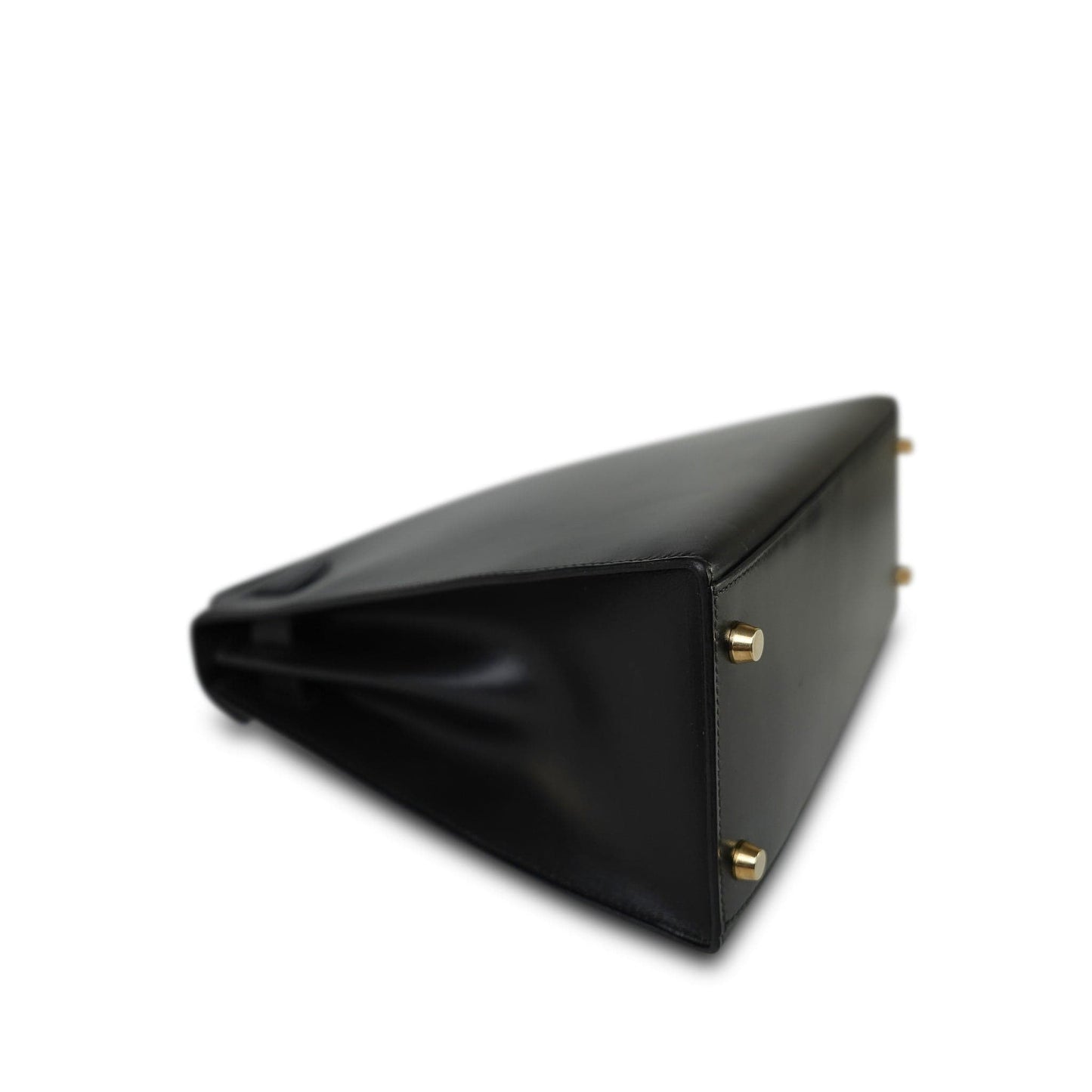 Vintage Kelly Sellier 28 Black Box Calfskin Gold Plated (Y) Stamp
