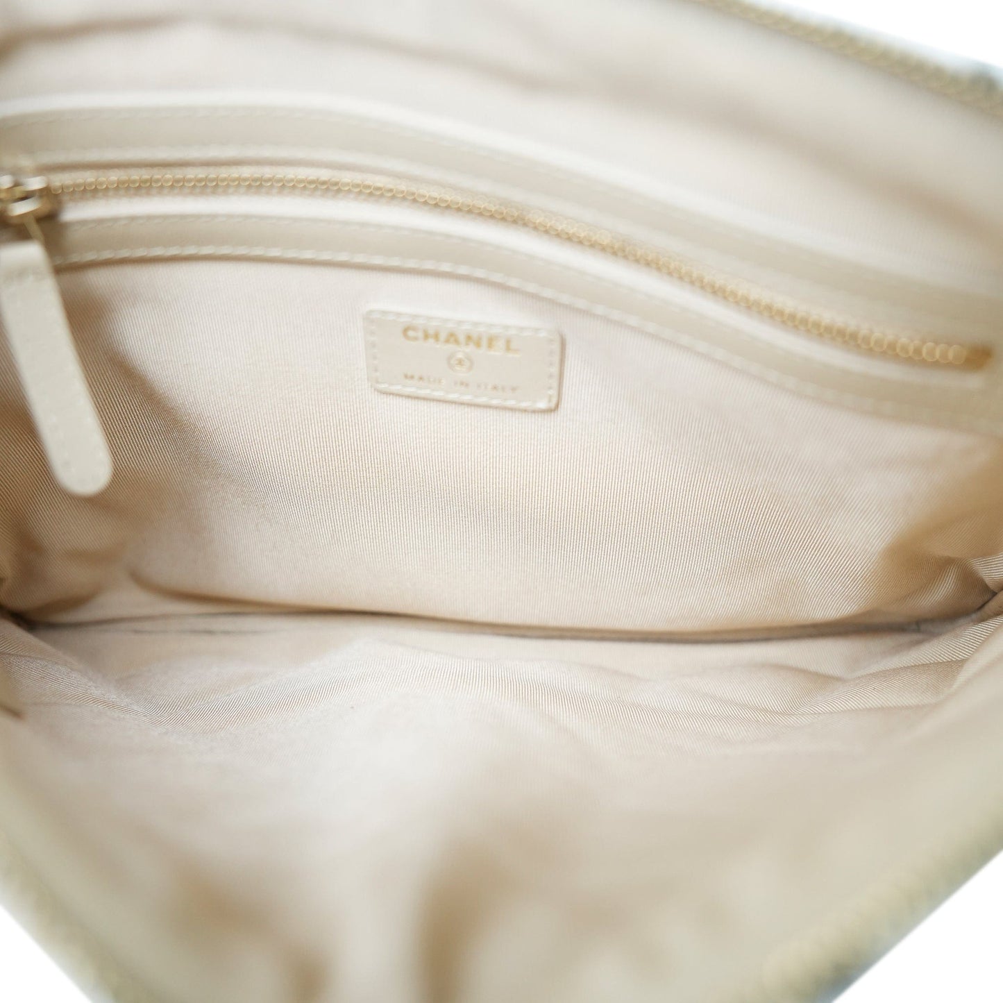 19K Beige/Black Tweed Shearling O-Case Pouch