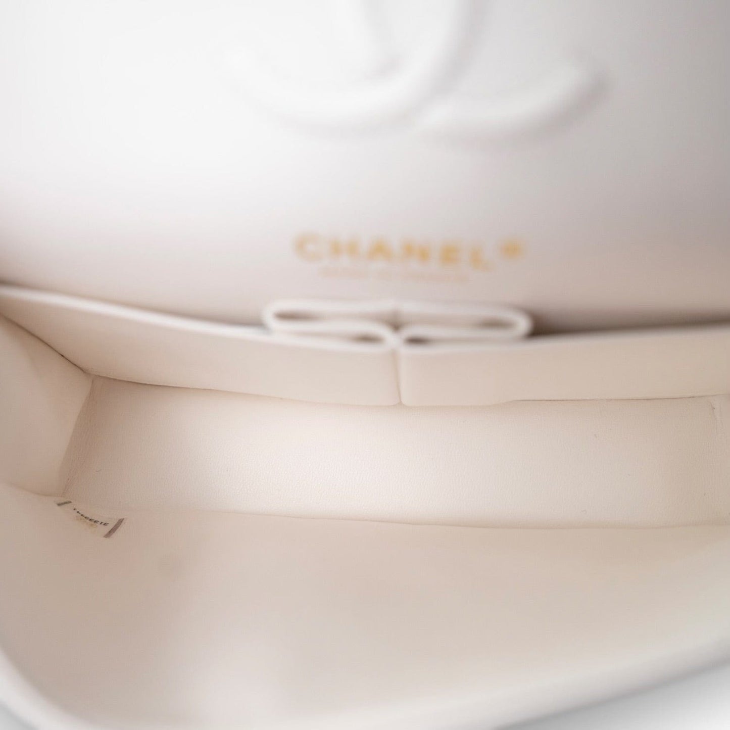 21S White Caviar Quilted Classic Flap Small LGHW