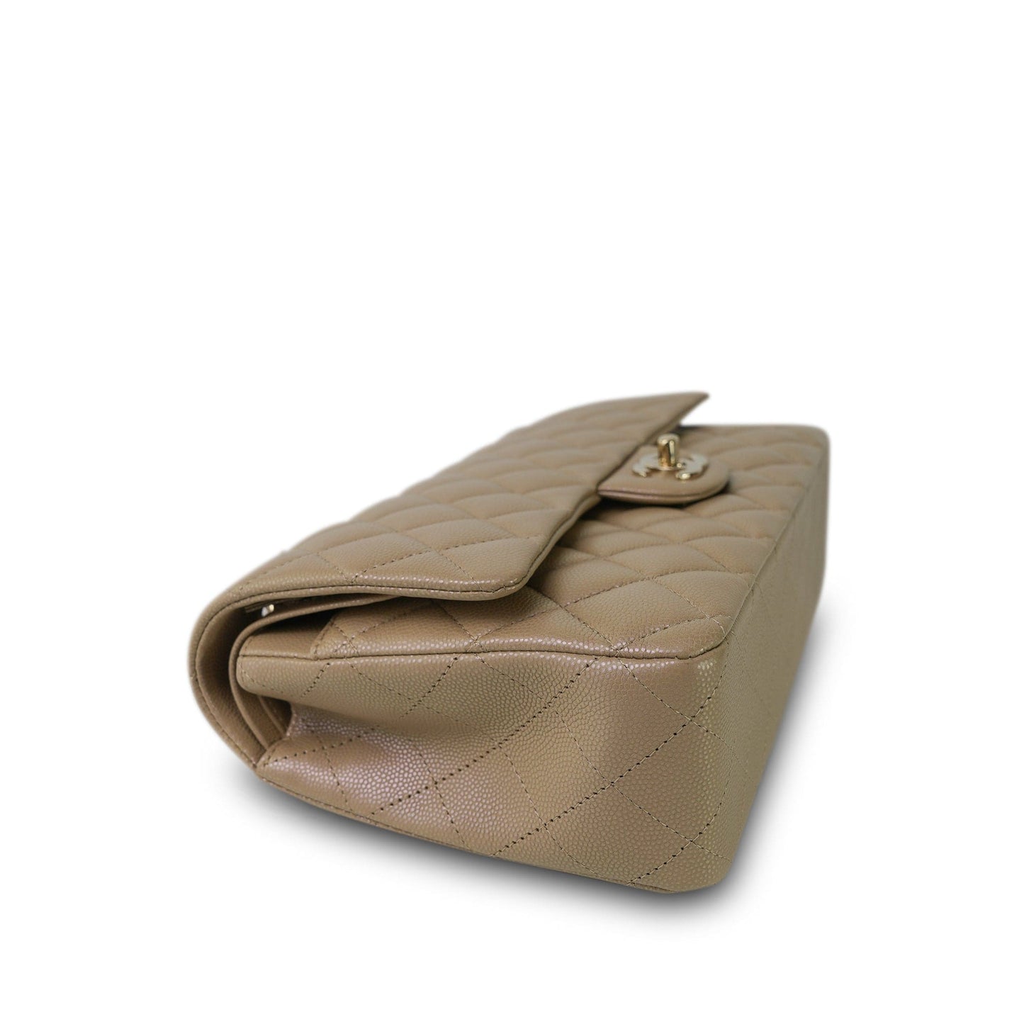 21S Iridescent Dark Beige Classic Flap Medium LGHW