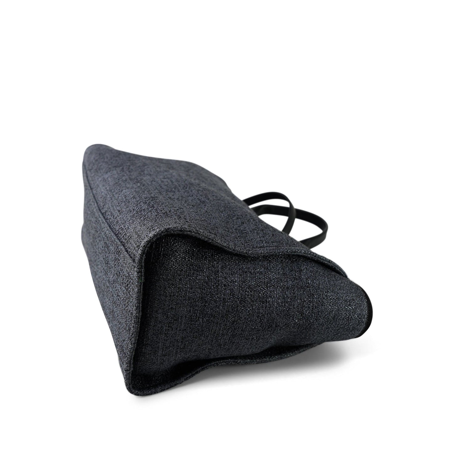 21S Navy/Black Raffia/Tweed Quilted Deauville Tote Large Light Gold Hardware