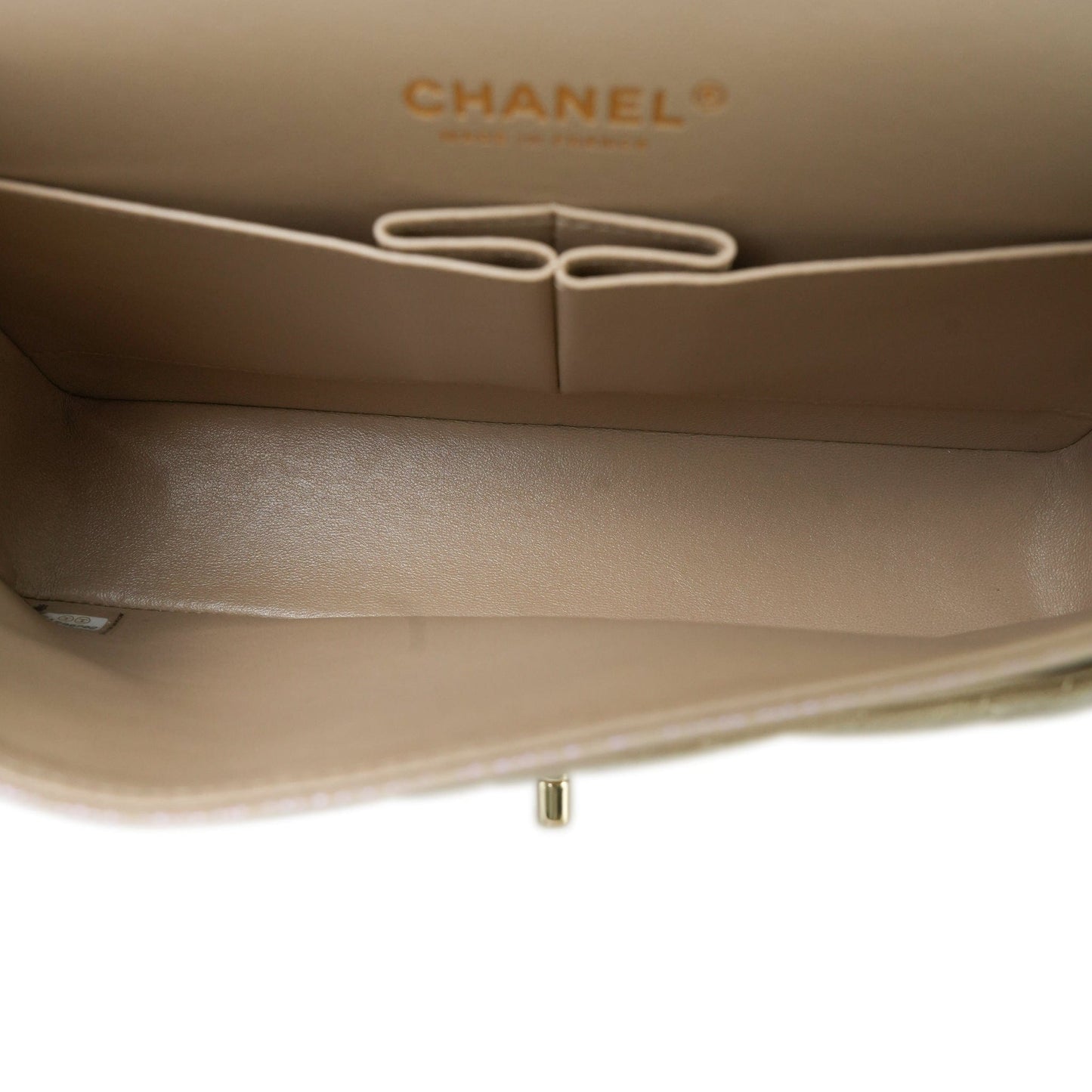 21S Iridescent Dark Beige Classic Flap Medium LGHW