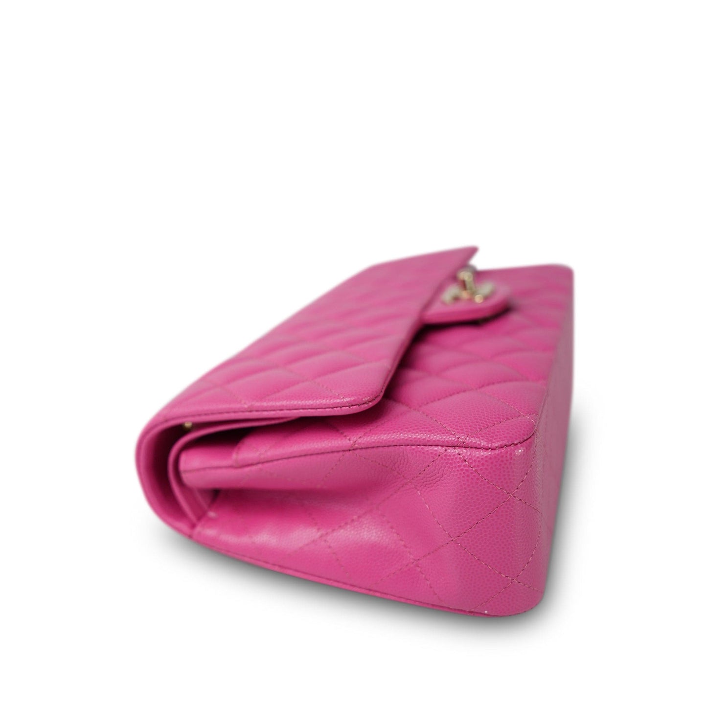 19C Pink Caviar Quilted Classic Flap Medium Light Gold Hardware