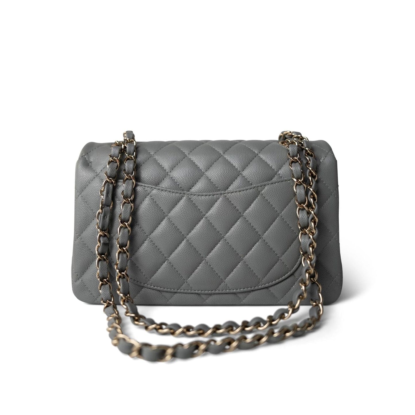 20C Grey Caviar Quilted Classic Flap Small LGHW
