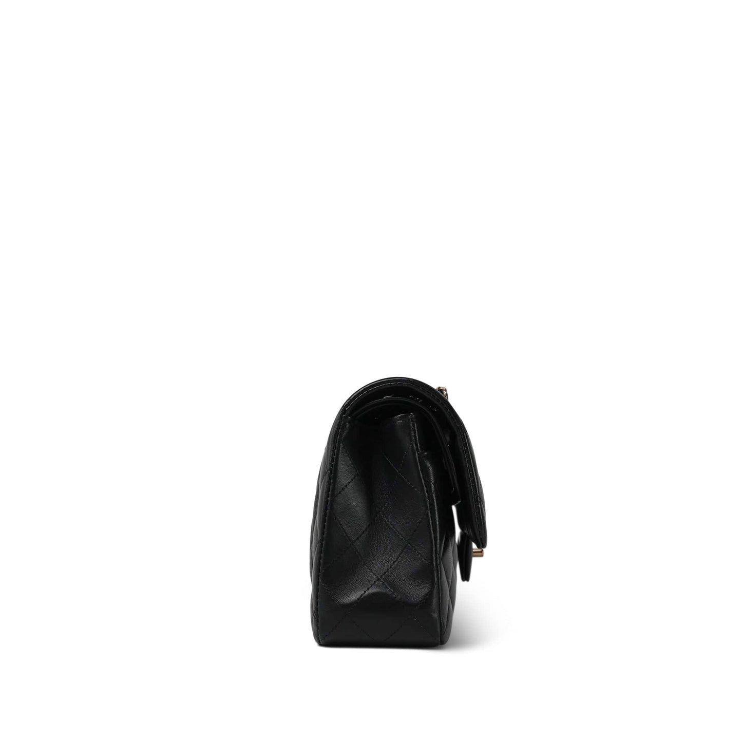 21B Black Lambskin Quilted Classic Flap Small Rose Gold Hardware