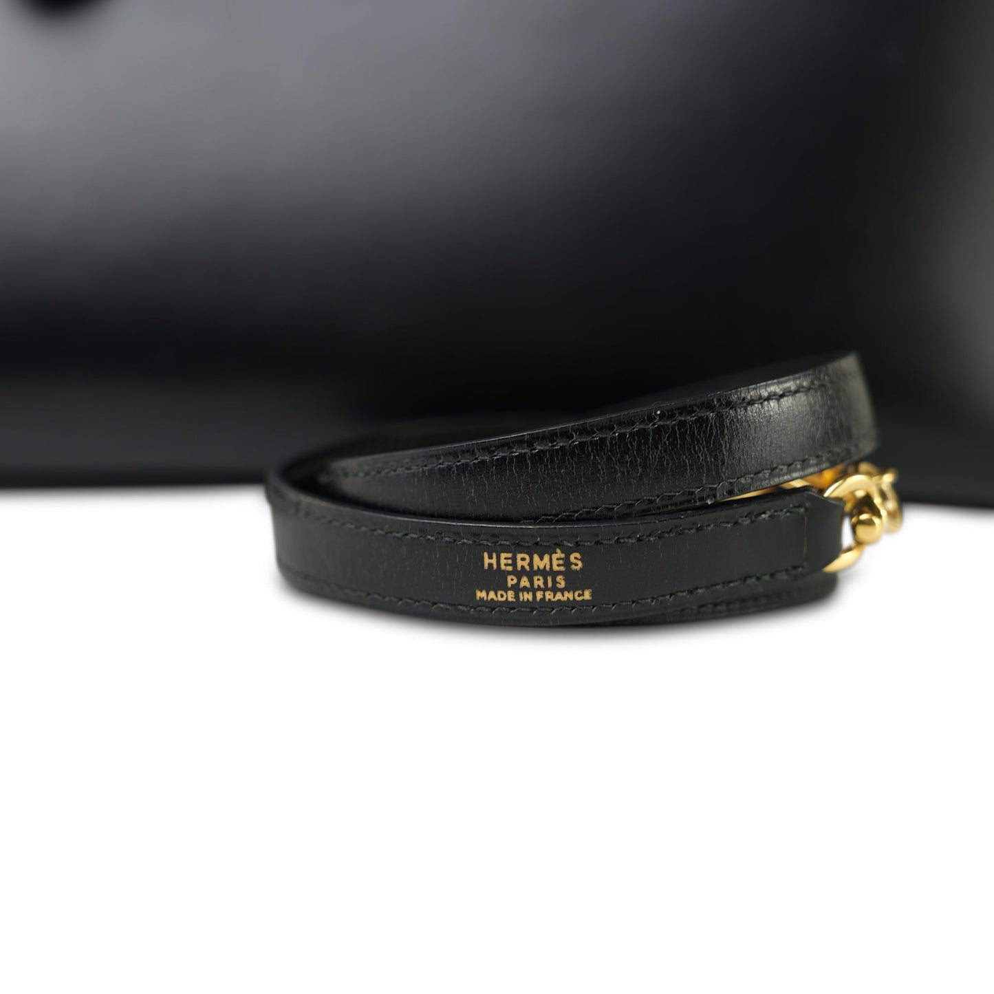 Vintage Kelly 28 Black Box Calfskin Gold Plated