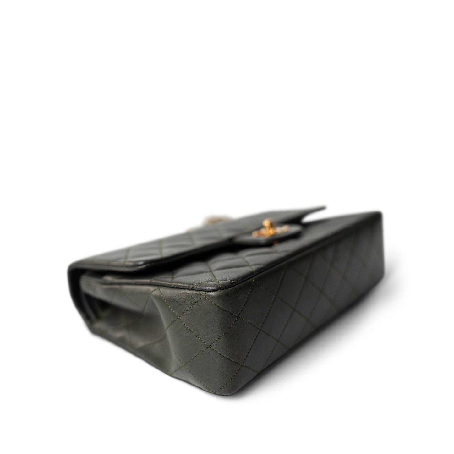 Vintage Green/Grey Lambskin Quilted Classic Flap GHW