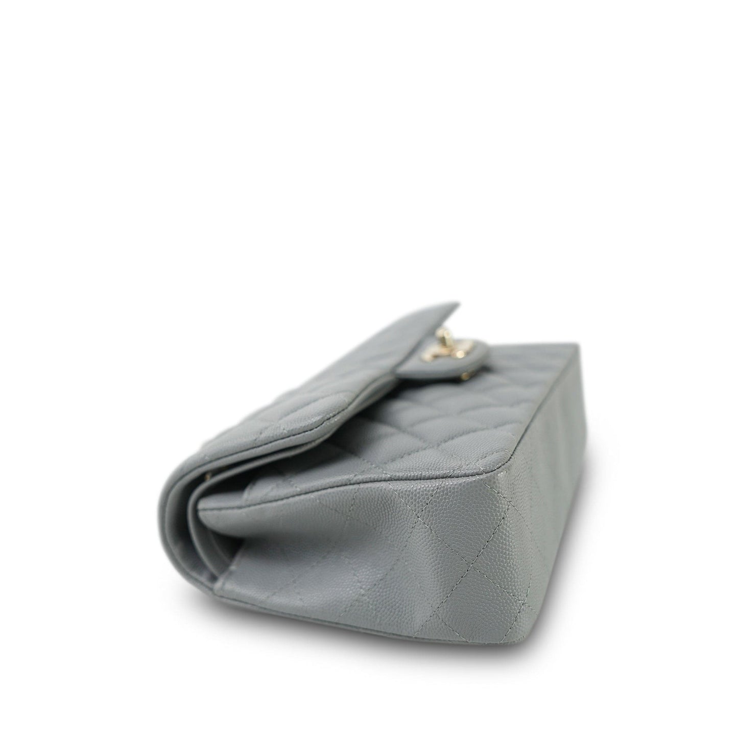 20C Grey Caviar Quilted Classic Flap Small LGHW