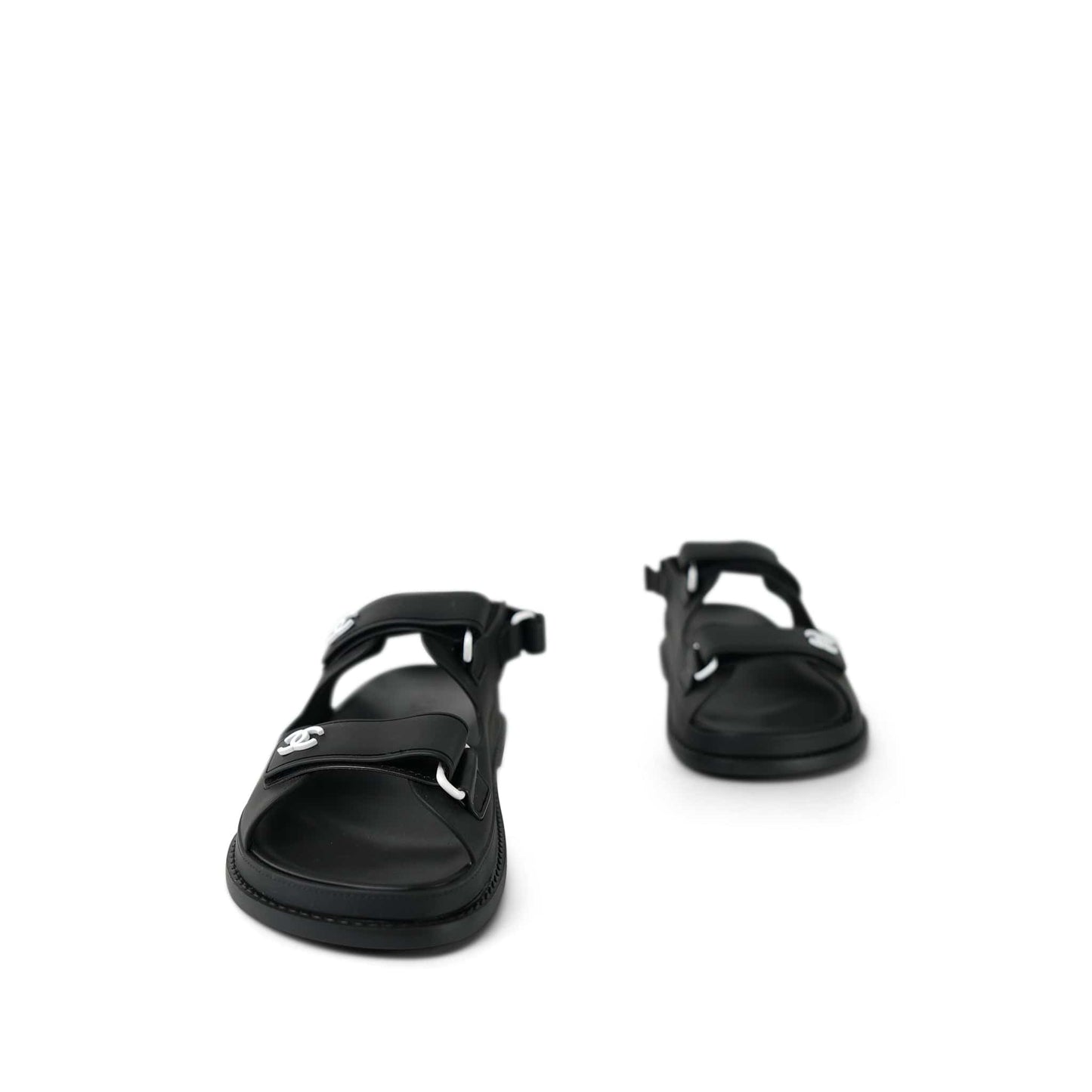 20C Black Rubber CC Velcro Strap Sandals Size 40