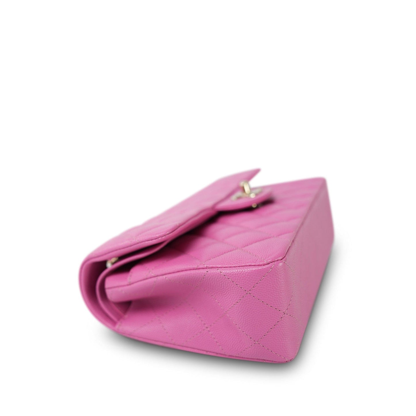 21P Pink Caviar Quilted Classic Flap Small LGHW