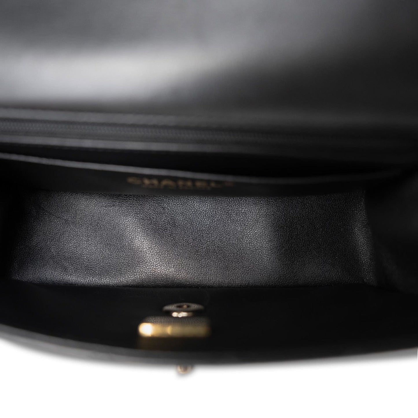 22A Black Lambskin Mini Top Handle Light Gold Hardware