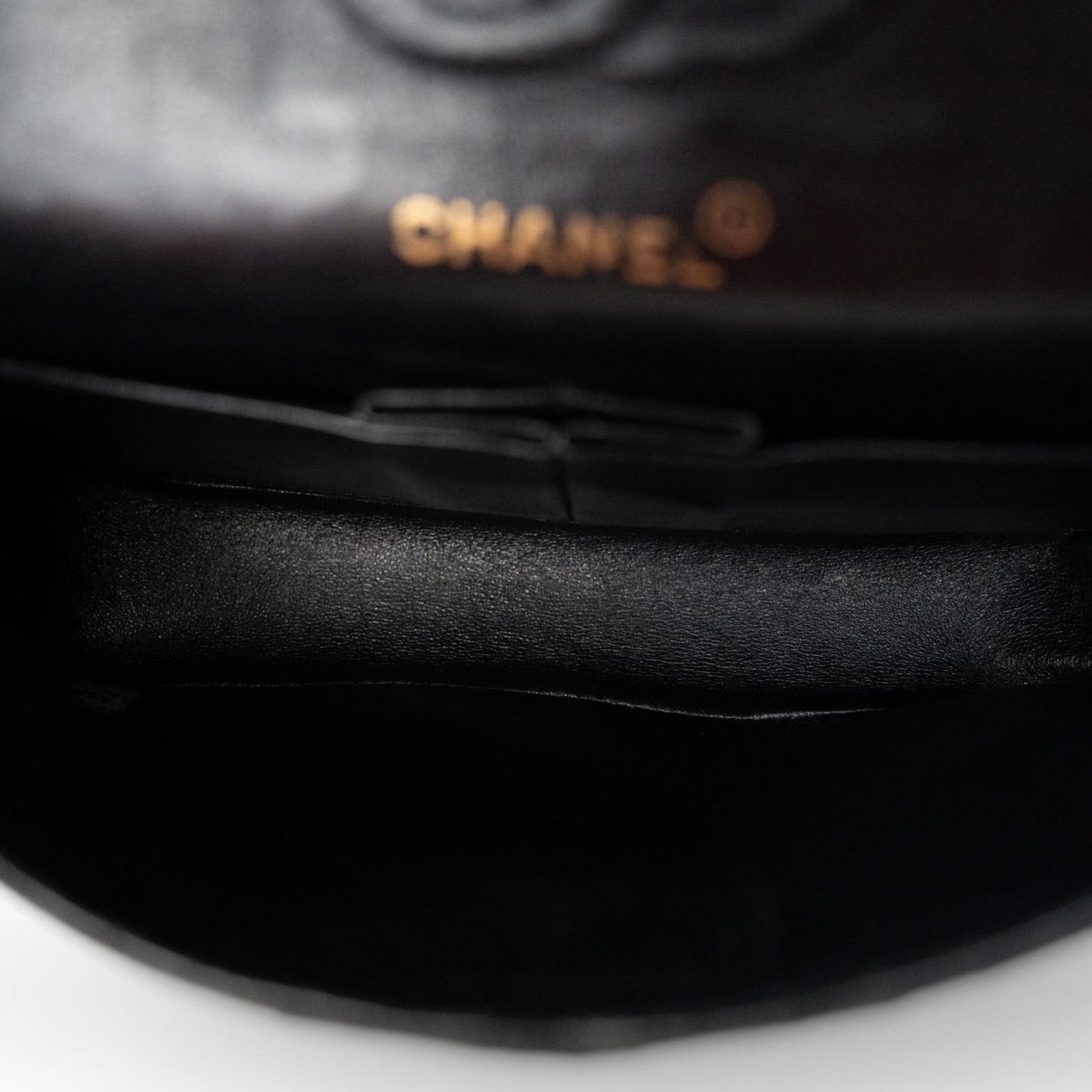 Vintage Black Canvas Camellia Classic Small Double Flap Gold Hardware