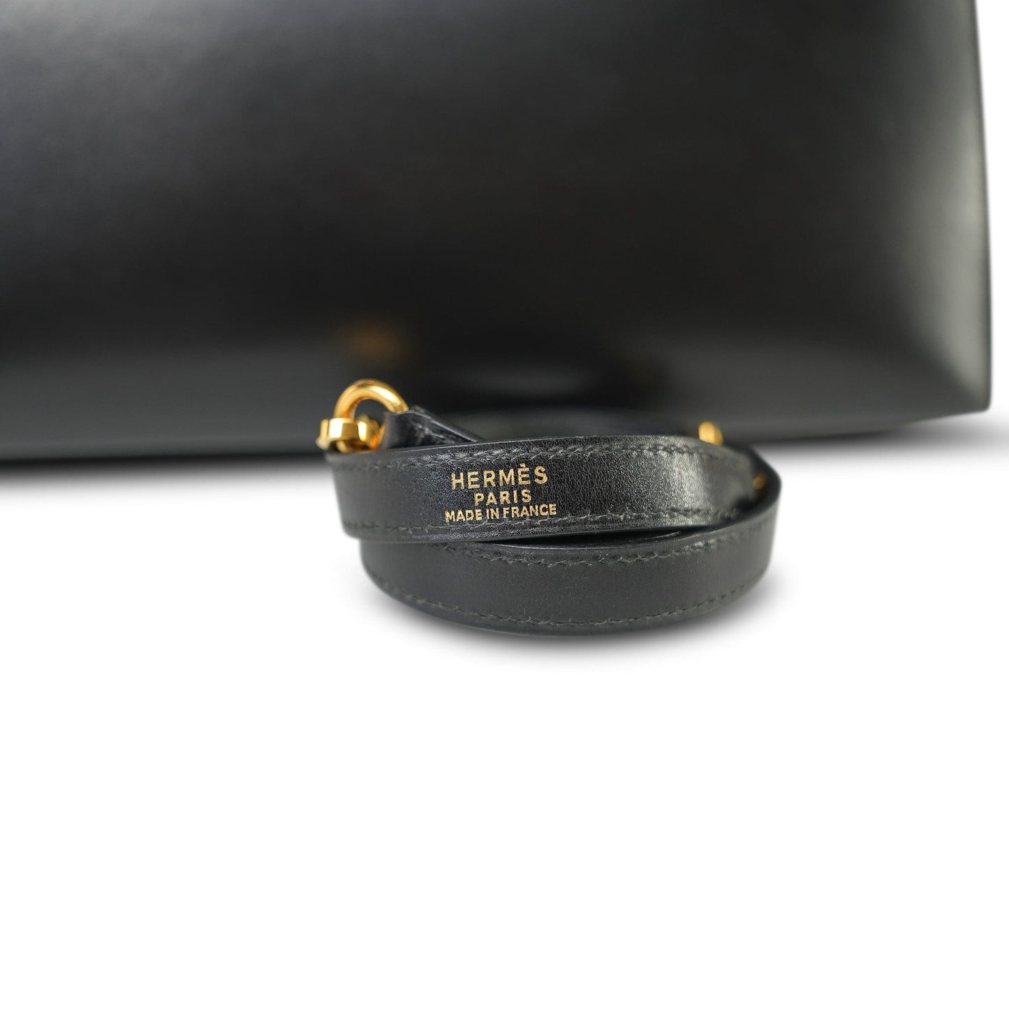 Vintage Kelly Sellier 28 Black Box Calfskin Gold Plated (Y) Stamp