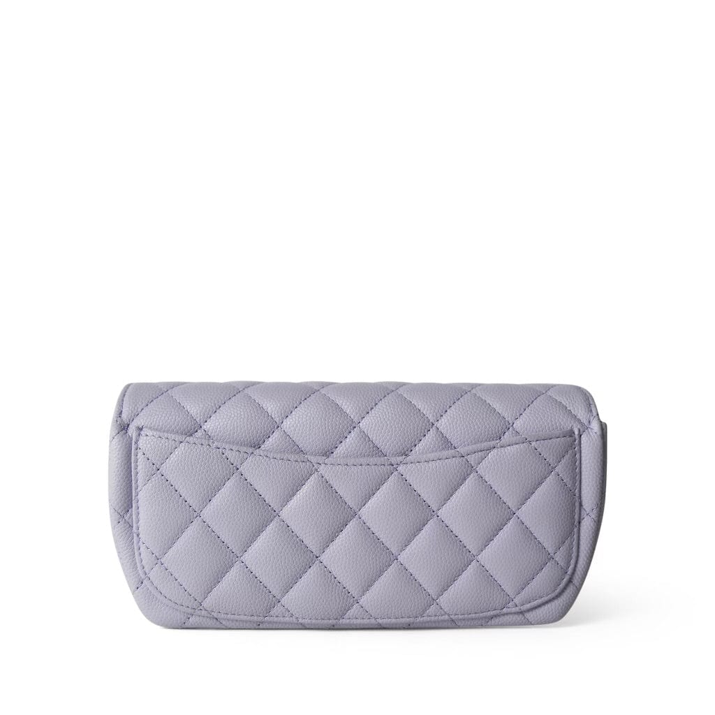 21K Lilac Caviar Quilted Classic Sunglasses Case with Chain SHW