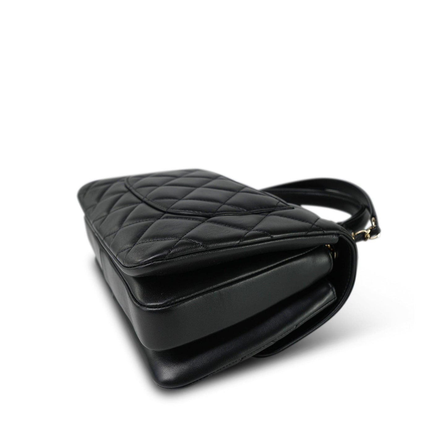 21S Black Lambskin Quilted Small Trendy CC Light Gold Hardware